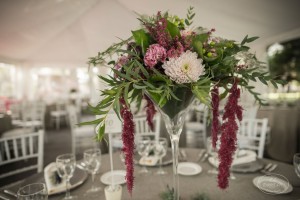 Decoración floral en centros de mesa